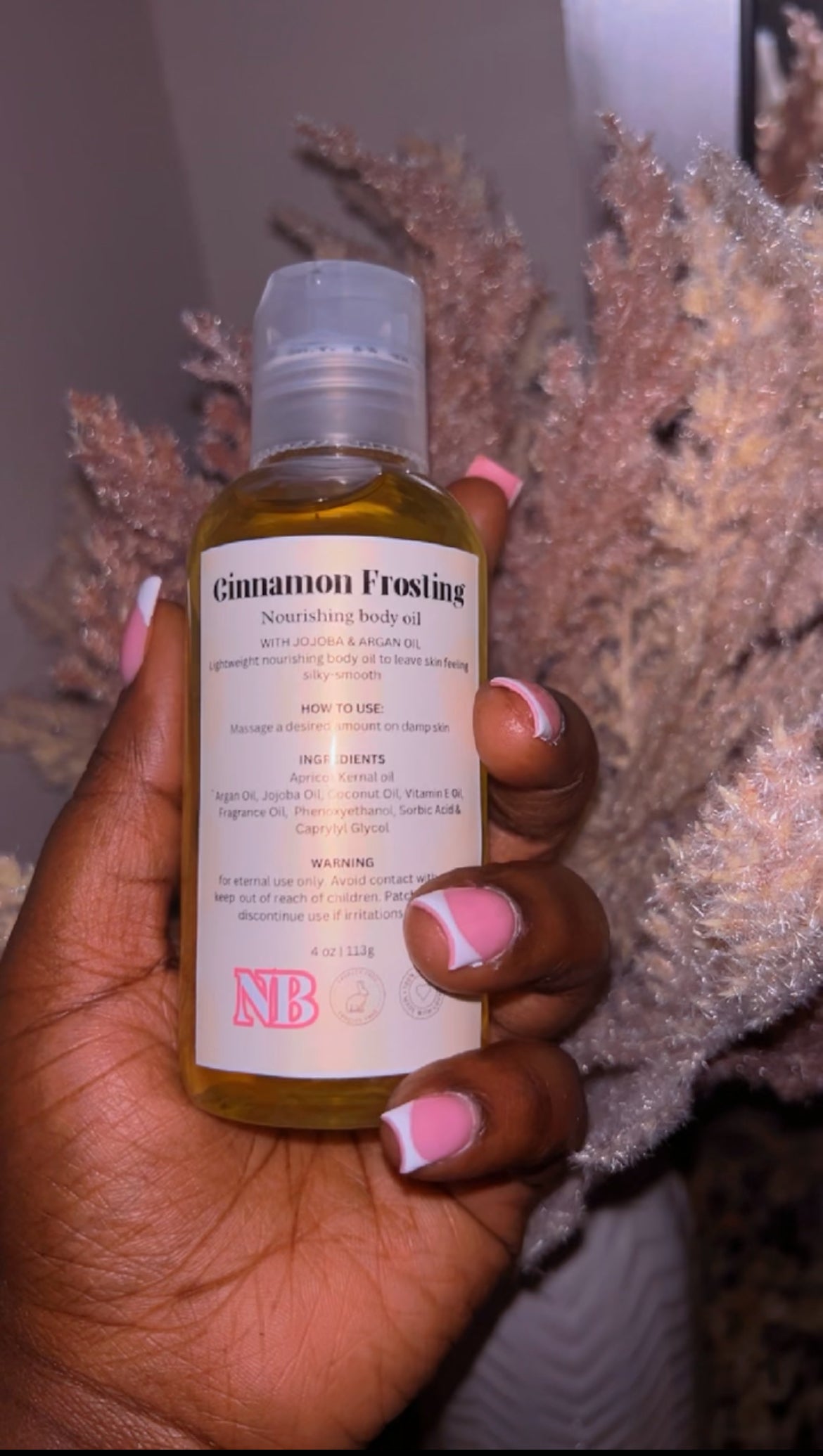 Cinnamon Frosting Body Oil Nourishing Hydrating Oil with Sweet Cinnamon Scent

Cinnamon Frosting Body Oil for Soft Skin and Radiant Glow
Natural Cinnamon Body Oil for Deep Moisture and Smooth Skin